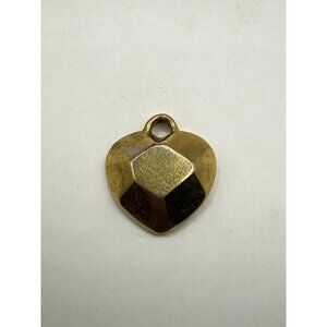 Coach Gold-Tone Faceted Heart Charm Pendant For Jewelry Making Or Accessories